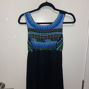 Long black dress with design